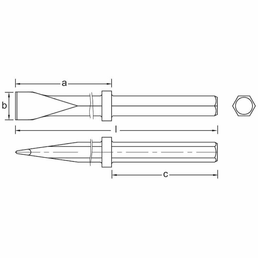 Carltsoe Safety CS Unitec Ex320F-75A Aluminum Bronze Non-Sparking, Low-Magnetism, Corrosion Resistant Paving Breaker Chisel, 1-1/4" Hex Shank - 2