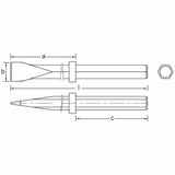 Carltsoe Safety CS Unitec Ex320F-75A Aluminum Bronze Non-Sparking, Low-Magnetism, Corrosion Resistant Paving Breaker Chisel, 1-1/4" Hex Shank - 2