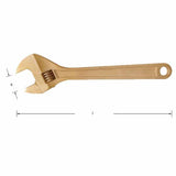 Carltsoe Safety CS Unitec Ex501-6A Aluminum Bronze Non-Sparking, Low-Magnetism, Corrosion Resistant Adjustable End Wrench 6" (150 mm) (501U-6A) - 2