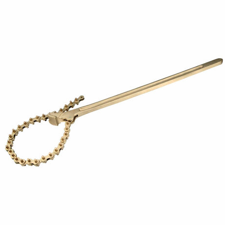 Carltsoe Safety CS Unitec Ex600-4A Aluminum Bronze Non-Sparking, Low-Magnetism, Corrosion Resistant Chain Pipe Wrench 4" MAX (600U-4A)