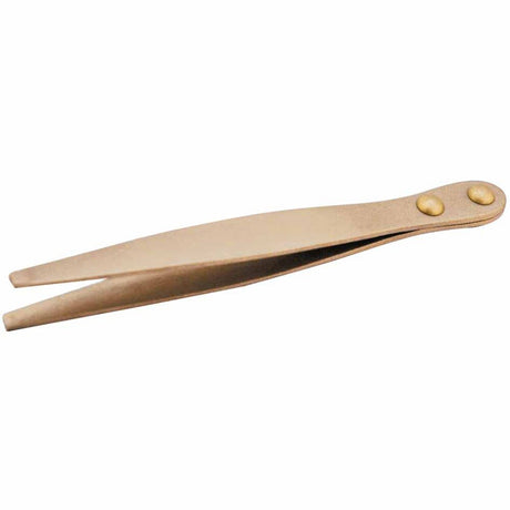 Carltsoe Safety CS Unitec Ex610-100B Copper Beryllium Non-Sparking, Non-Magnetic, Corrosion Resistant Flat-Point 4" Tweezer