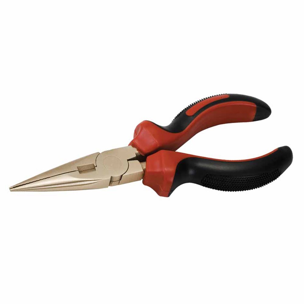 Carltsoe Safety CS Unitec Ex611-7A Aluminum Bronze Non-Sparking, Low-Magnetism, Corrosion Resistant 7-3/16" Long Nose Pliers/ Needle Nose Pliers with Side Cutter (611U-7A)