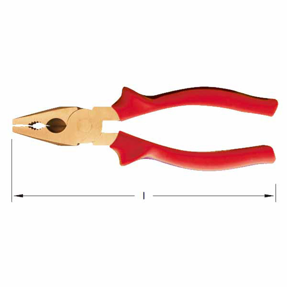 CS Unitec Ex612-6B Copper Beryllium Non-Sparking, Non-Magnetic, Corrosion Resistant 6" Lineman's Pliers, Side Cutting - 2