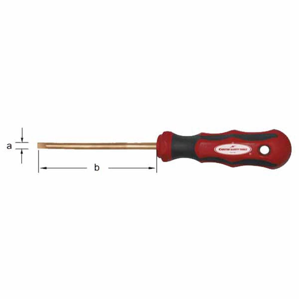 Carltsoe Safety CS Unitec Ex801-3B Copper Beryllium Non-Sparking, Non-Magnetic, Corrosion Resistant Flat Head Screwdriver 1/8" (3 mm) (801U-3B) - 2