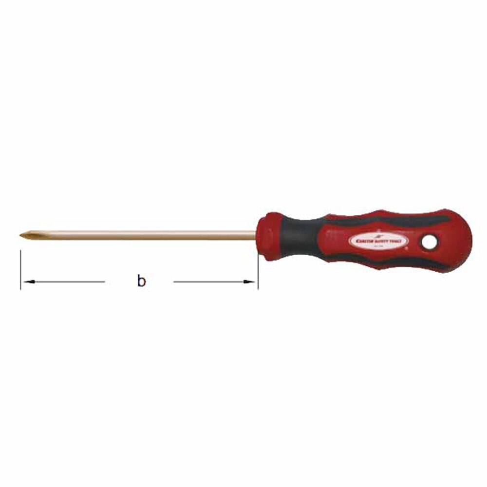 Carltsoe Safety CS Unitec Ex803-0B Copper Beryllium Non-Sparking, Non-Magnetic, Corrosion Resistant Phillips Head Screwdriver #0 - 2
