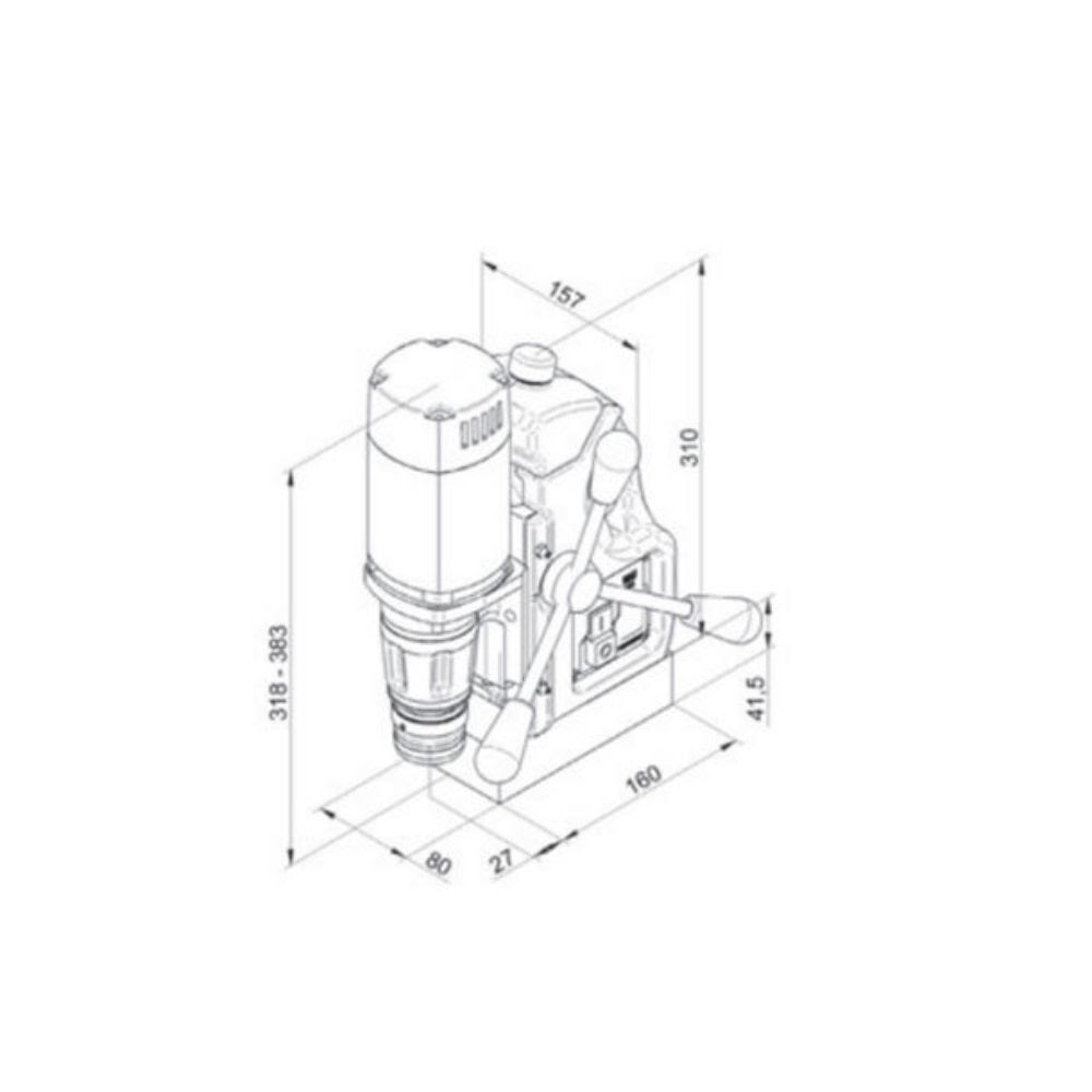 CS Unitec MAB 100 K Ultra Light Weight & Compact Magnetic Drill | 2" Dia. Hole Cutting Capacity - 2