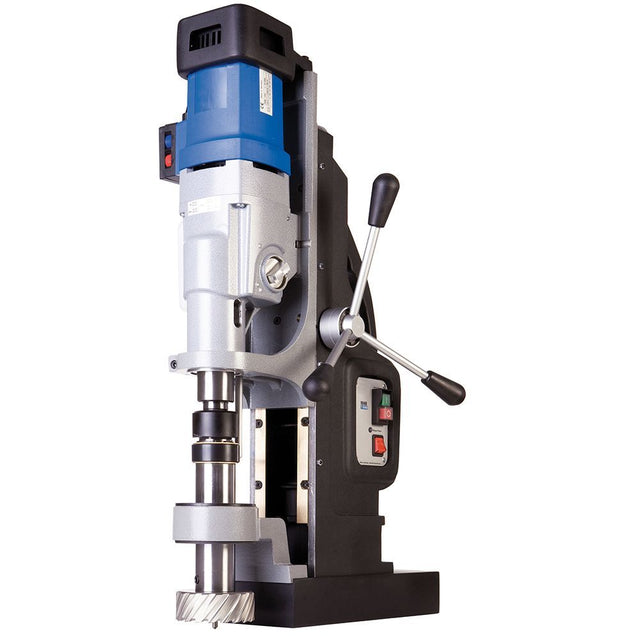 CS Unitec MAB 1300 Magnetic Drill | 6" Dia. Capacity, 12" Stroke| Variable Speed through 4-Gears, Reversible Tap up to 1-5/8" Dia., Variable Torque, Reversible Motor, Power Assist