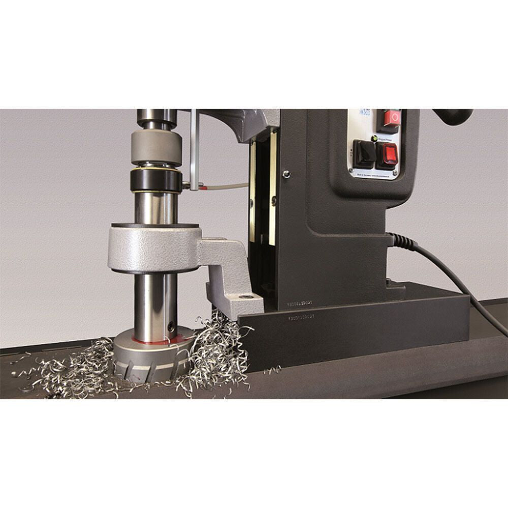 CS Unitec MAB 1300 Magnetic Drill | 6" Dia. Capacity, 12" Stroke| Variable Speed through 4-Gears, Reversible Tap up to 1-5/8" Dia., Variable Torque, Reversible Motor, Power Assist - 8