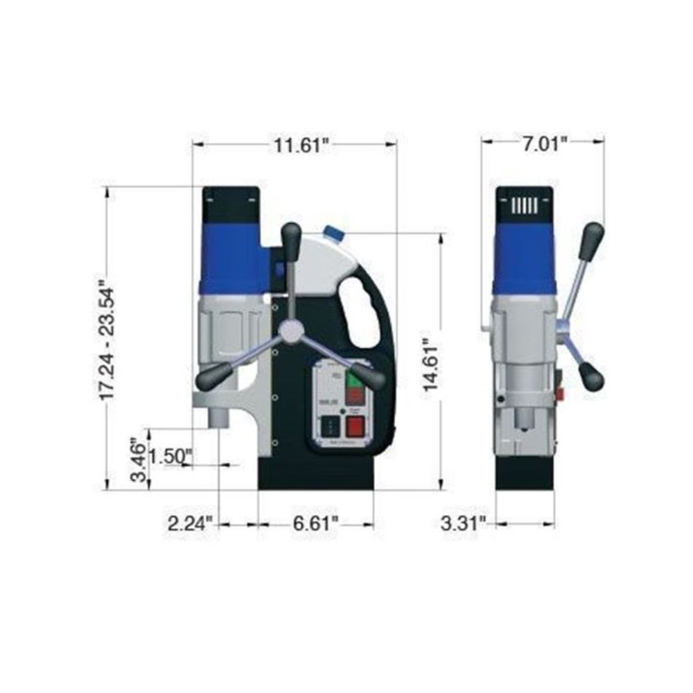 BDS CS Unitec MAB 525 Magnetic Drill | 2-1/2" Dia. Hole Cutting Capacity | Variable Speed, Variable Torque, Reversible, Large Stroke - 2