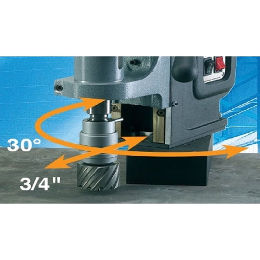 BDS CS Unitec MAB 845 Magnetic Drill with Adjustable Base | 4-1/16" | Variable Speed through 4-Gears, Variable Torque, Power Assist, Reversible Motor, Large Stroke - 3