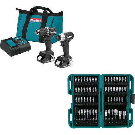 Makita CX203SYB 2-Pc Combo Kit W/ FREE E-01644 60-Pc Bit Set