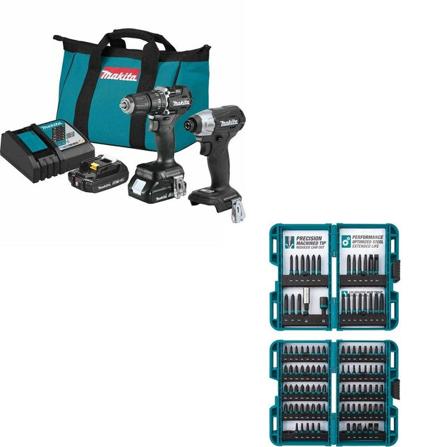 Makita CX205RB 18V LXT Sub-Compact Brushless Cordless 2-Pc. Combo W/ FREE E-00038 Bit Set