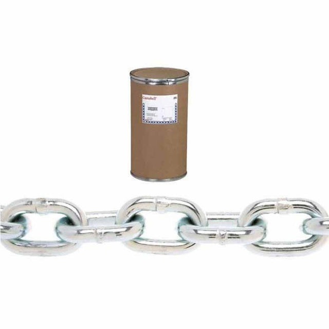 Campbell Chain 0120822 Grade 30 Proof Coil Chain Zinc Plated, 1/2" Trade Size, 200' Drum