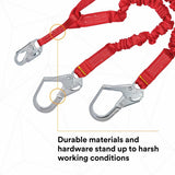 Capital Safety DBI SALA 1340161 6' PRO Stretch 100 Percent Tie Off Shock Absorbing Double Leg Lanyard - 4