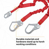 Capital Safety DBI SALA 1340161 6' PRO Stretch 100 Percent Tie Off Shock Absorbing Double Leg Lanyard - 4
