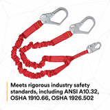 Capital Safety DBI SALA 1340161 6' PRO Stretch 100 Percent Tie Off Shock Absorbing Double Leg Lanyard - 5