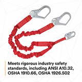 Capital Safety DBI SALA 1340161 6' PRO Stretch 100 Percent Tie Off Shock Absorbing Double Leg Lanyard - 5