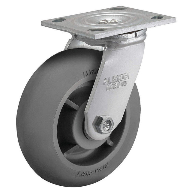 Caster I1418-6 6" x 2" Swivel Mold On Rubber Wheel Roller Bearing Top Plate Caster