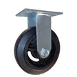 Caster I3418-6 6" x 2" Rigid Mold On Rubber Wheel Caster with Roller Bearing Top Plate