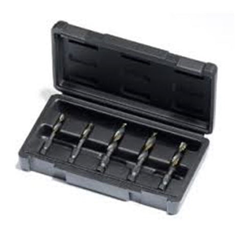 Champion DT22HEX-SET-MS5 Champion 5 Piece Machine Screw Sizes Hex Shank BlackGold Combination Drill & Tap Set