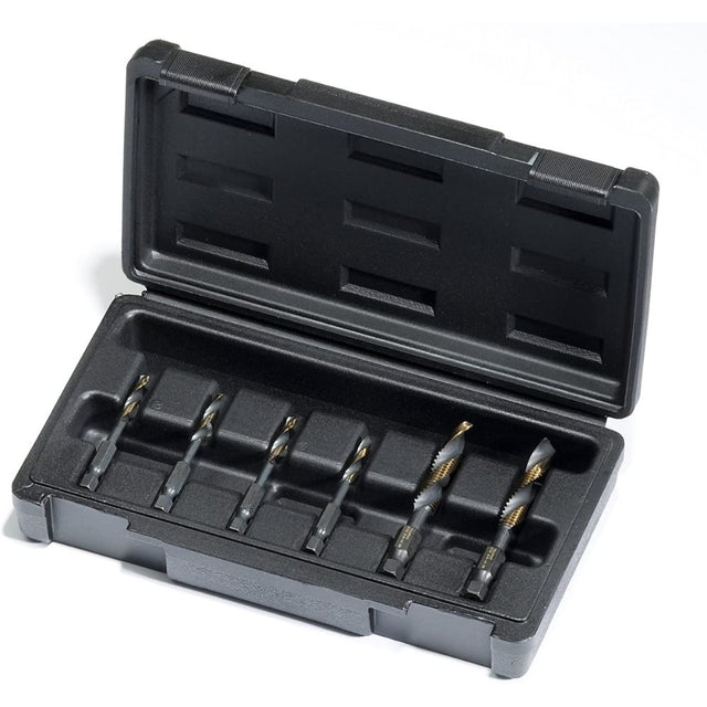 Champion DT22HEX-SET-MET6 Champion 6 Piece Metric Hex Shank DT22HEXM BlackGold Combination Drill & Tap Set