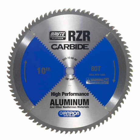 Champion Cutting Tool RZR-10-80-NF Metal Circular Saw Blade - 10" Dia, 80 Teeth - Aluminum Cutting