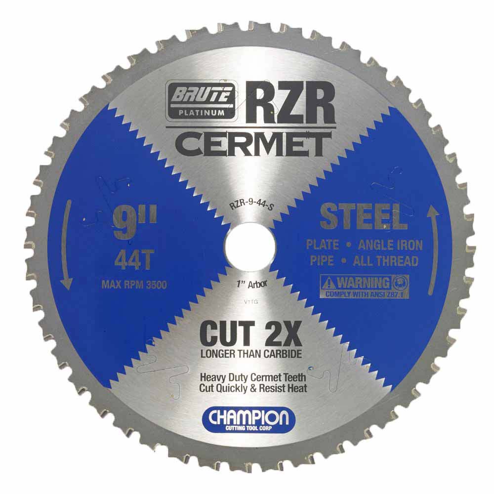 Champion Cutting Tool RZR-9-44-S Metal Circular Saw Blade - 9" Dia, 44 Teeth - Steel Cutting