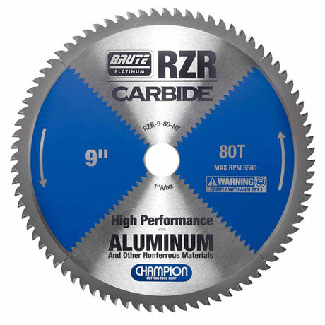 Champion Cutting Tool RZR-9-80-NF Metal Circular Saw Blade - 9" Dia, 80 Teeth - Aluminum Cutting