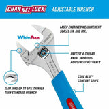 Channel Lock 8SWCB 8" Code Blue Wideazz Sliw Jaw Adjustable Wrench - 2