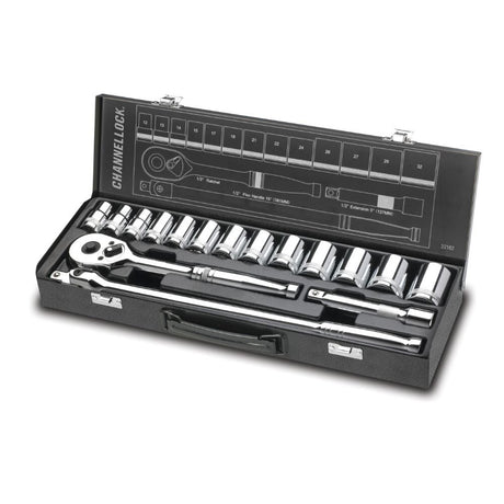 Channel Lock 32162 16-Piece 1/2" Metric Drive Socket Set