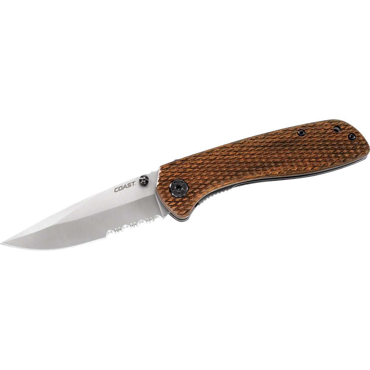 Coast 19555 DX312 3.35in slvr serrated double lock folding knife