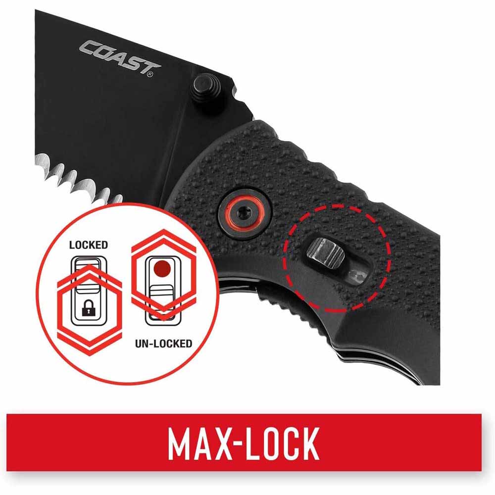 Coast 20921 Rx395 3.75" Blade Assist Folder Max Lock - 2