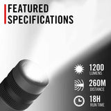 Coast 30909 Gx20 Flashlight Waterproof Dual Power 1200 Lumens 260M Beam 18H - 6