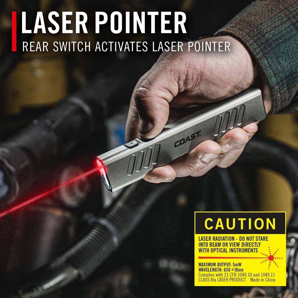 Coast 31013 Slayer Laser Rechargeable Led Flashlight With Laser 1000 Lumens 105M Beam 47H - 9