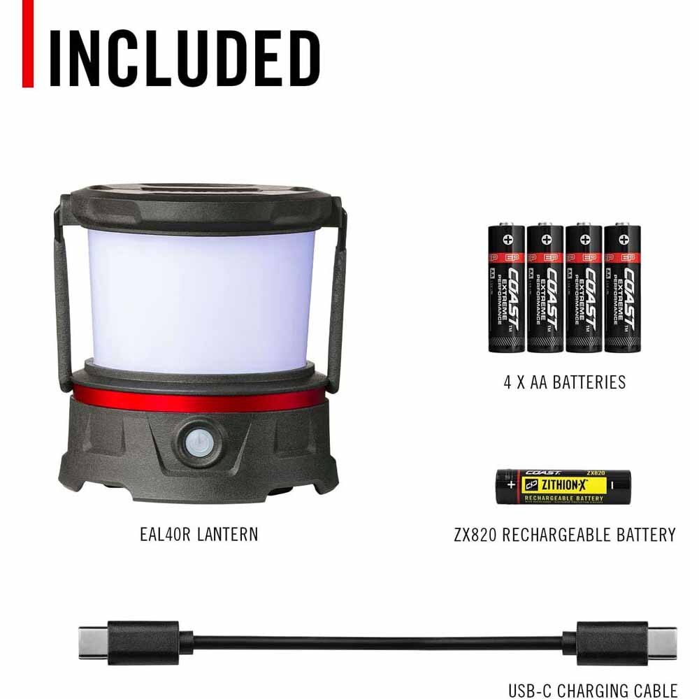 Coast 31034 Eal10R Lantern Rechargeable Dual Power 500 Lumens 29M Beam 72H - 3