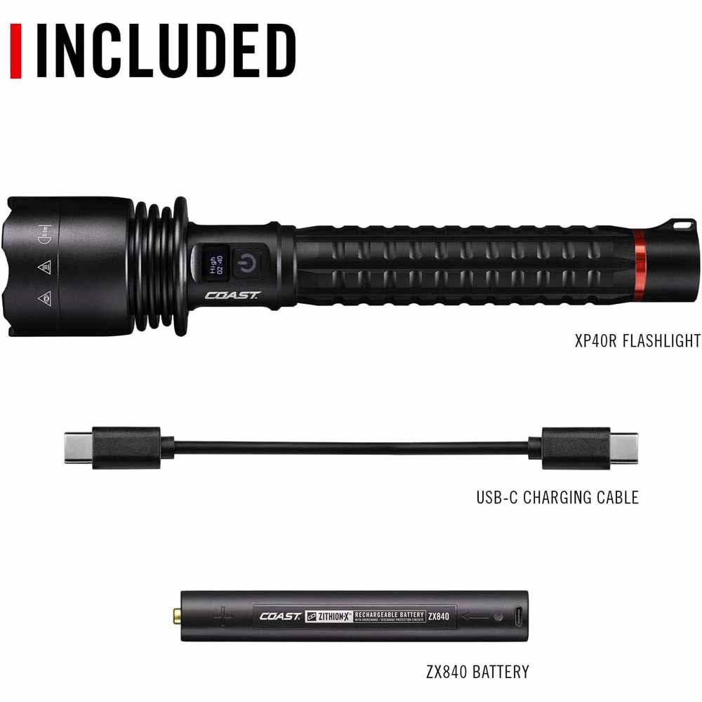 Coast 31051 Xp40R Flashlight Rechargeable-Dual Power 8000 Lumens 230M 36H - 4