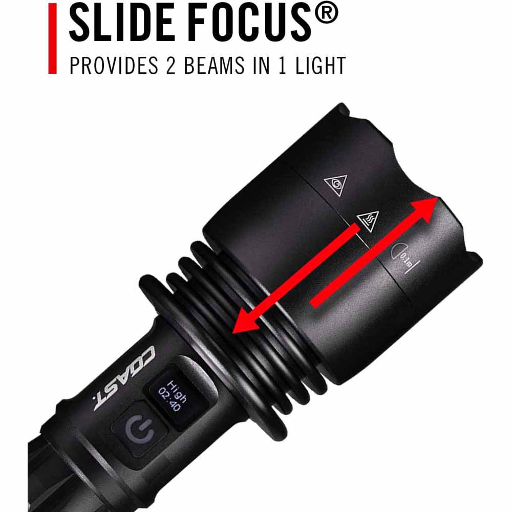 Coast 31051 Xp40R Flashlight Rechargeable-Dual Power 8000 Lumens 230M 36H - 5