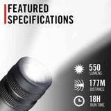 Coast 31054 Gx10 Flashlight Waterproof Dual Power 550 Lumens 177M Beam 18H - 5