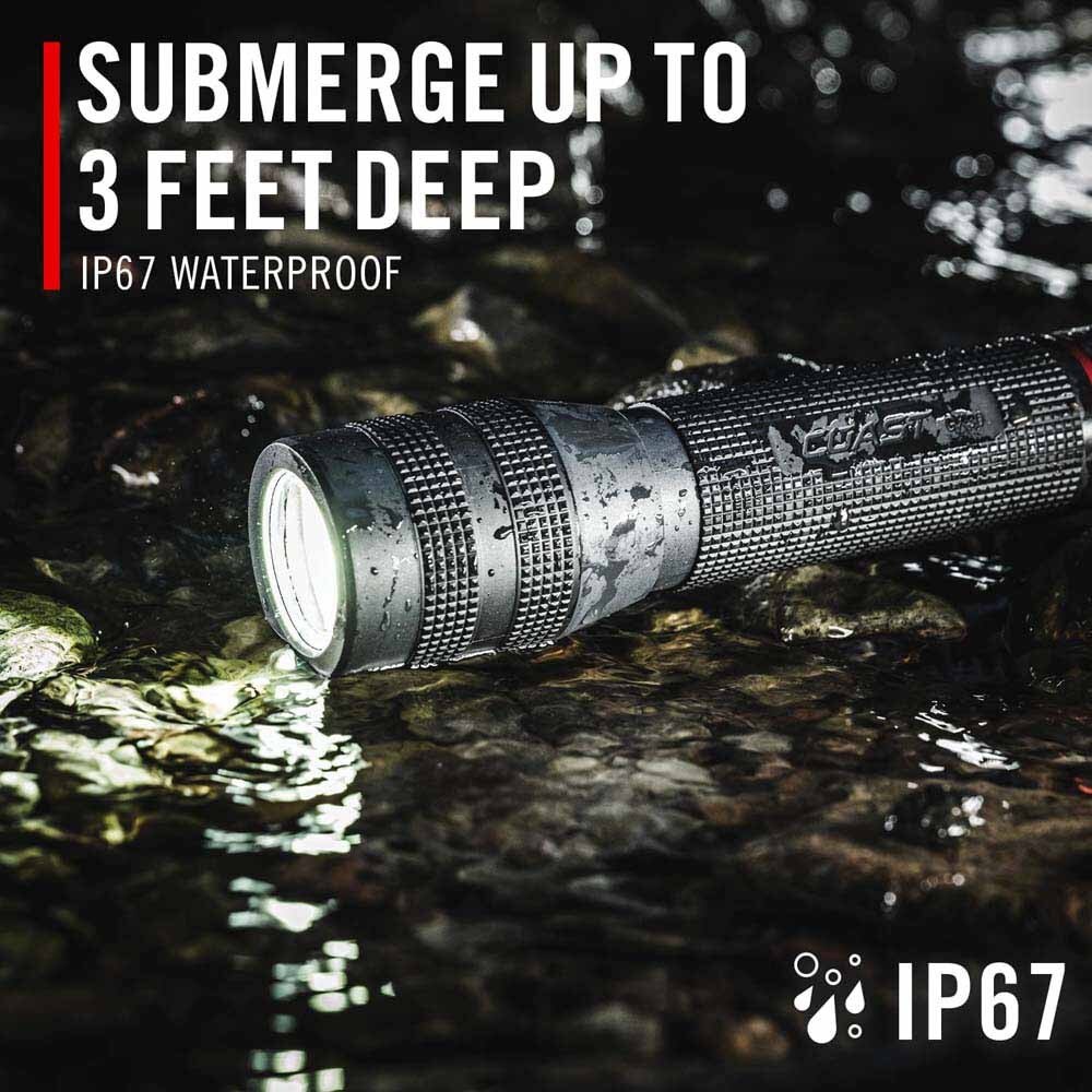 Coast 31054 Gx10 Flashlight Waterproof Dual Power 550 Lumens 177M Beam 18H - 8