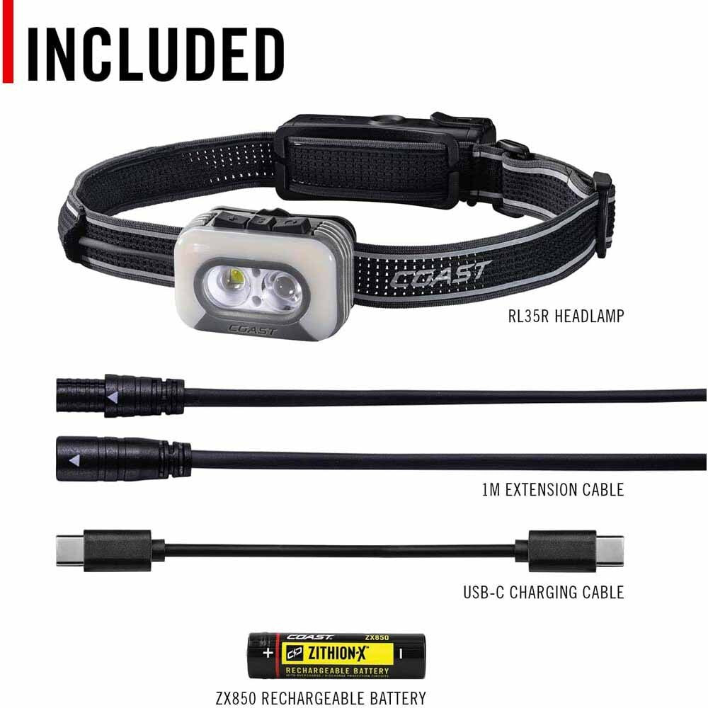Coast 31108 Rl35R Headlamp Voice-Controlled Lighting 1100 Lumnes 170M Beam 83H - 11