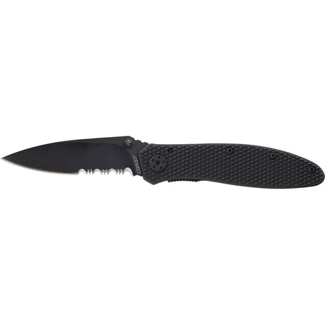 Coast C08CP LX325 3in blk serrated liner lock folding knife