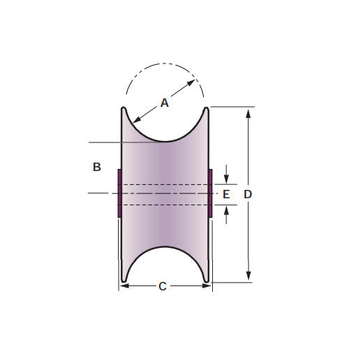 Condux 08539036 3" x 7" Cable Guide Replacement Sheave - 2