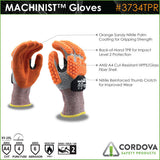 Cordova Safety 3734TPRL MACHINIST, 13-Ga., HPPE/Glass, Nitrile Coating Gloves, Large - 2