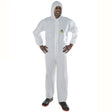 Cordova Safety CPH4XL Defender White Microporous Disposable Coverall with Hood and Zipper Front Size 4XL