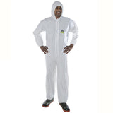 Cordova Safety CPH4XL Defender White Microporous Disposable Coverall with Hood and Zipper Front Size 4XL