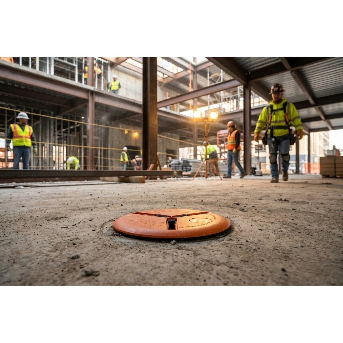 CoverMe LG10-120 6" to 12" Adjustable Round Hole Cover with Extension Cord Punchout - 4