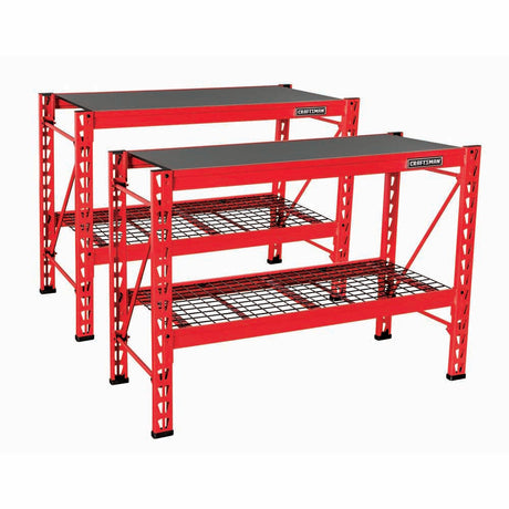 Craftsman 94773 2-Shelf 3-Foot Tall Stackable Tool Chest Depth Storage Rack, 2-Pack