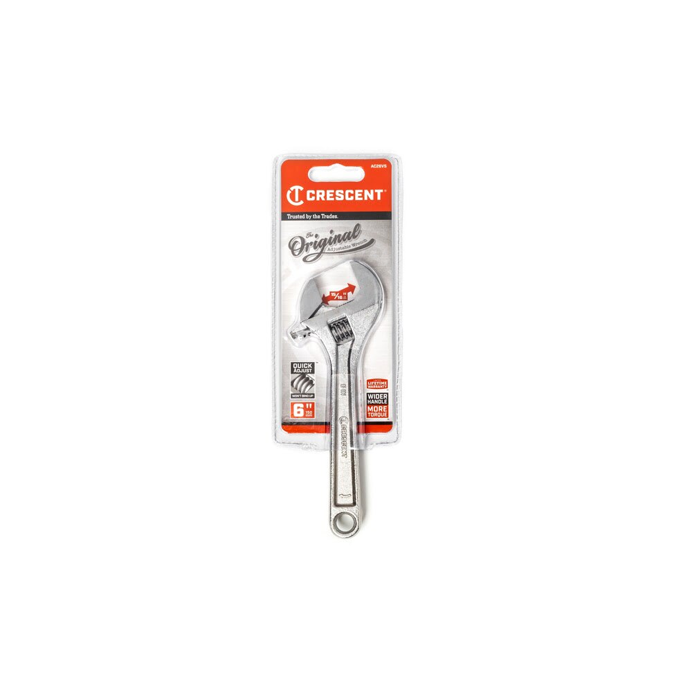 Crescent AC26VS 6" Chrome Plated Finish Adjustable Wrench - Carded - 5
