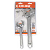 Crescent AC2812VS 2-Piece Adjustable Wrench Set, Satin Chrome, 8 in. and 12 in. (Set of 2) - 2