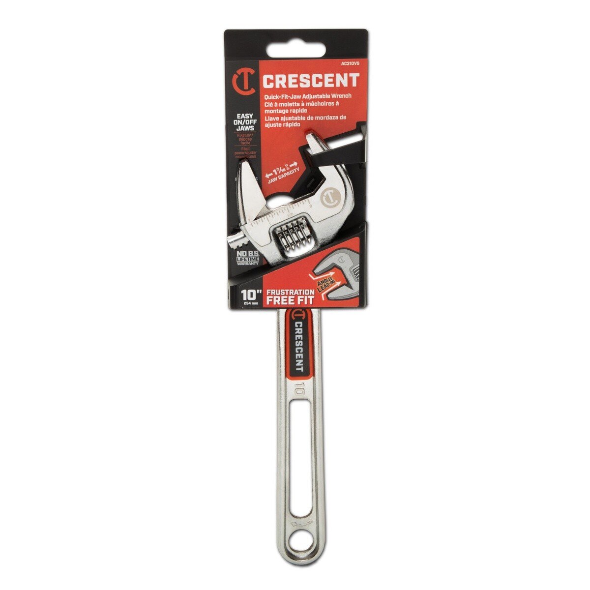 Crescent AC310VS 10" Chrome Quick Fit Jaw Adjustable Wrench - 6